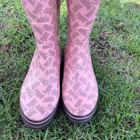 Y2K Juicy Couture PINK SCOTTIE DOG WELLIES TALL SAMMY RAIN BOOTS 9 WELLINGTON - Picture 11 of 14